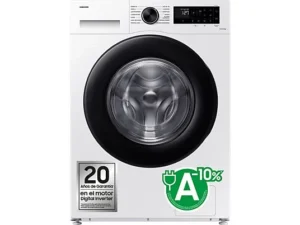 Lavadora carga frontal - Samsung WW90CGC04DAEEC, 9 kg, 1400 rpm, EcoBubble™, Función WiFi con SmartThings, Blanco