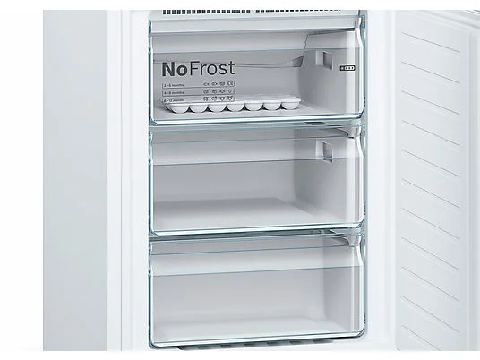 Frigorífico combi - Bosch KGN39VWDA, No Frost, 203 cm, 366 l, Bandejas extraíbles cristal, Blanco - Imagen 2