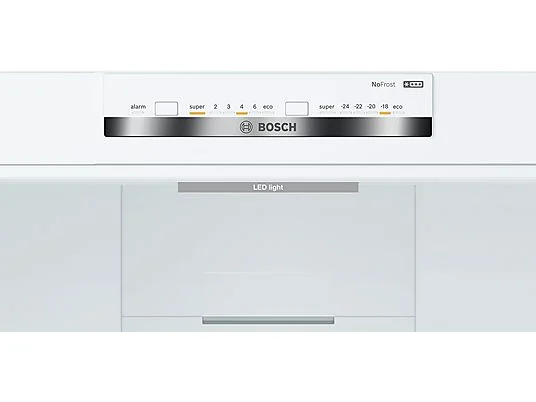Frigorífico combi - Bosch KGN39VWDA, No Frost, 203 cm, 366 l, Bandejas extraíbles cristal, Blanco - Imagen 5