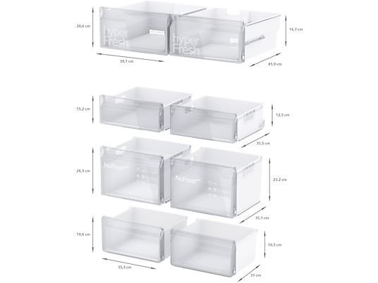 Frigorífico americano - Siemens KF96NVPEA, No Frost, 183 cm, 605 l, Cajón HyperFresh, SuperRefrigeración, Iluminación LED, Inox - Imagen 7